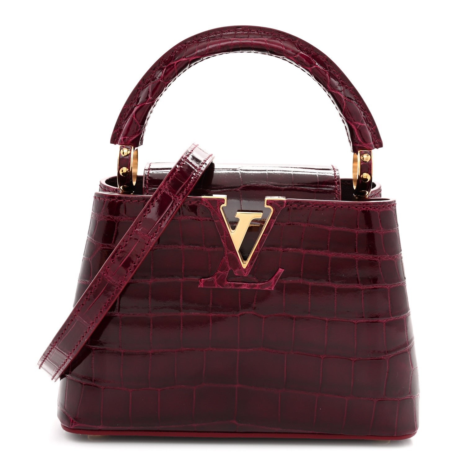 Louis Vuitton Crocodile Mini Capucines  Bordeaux