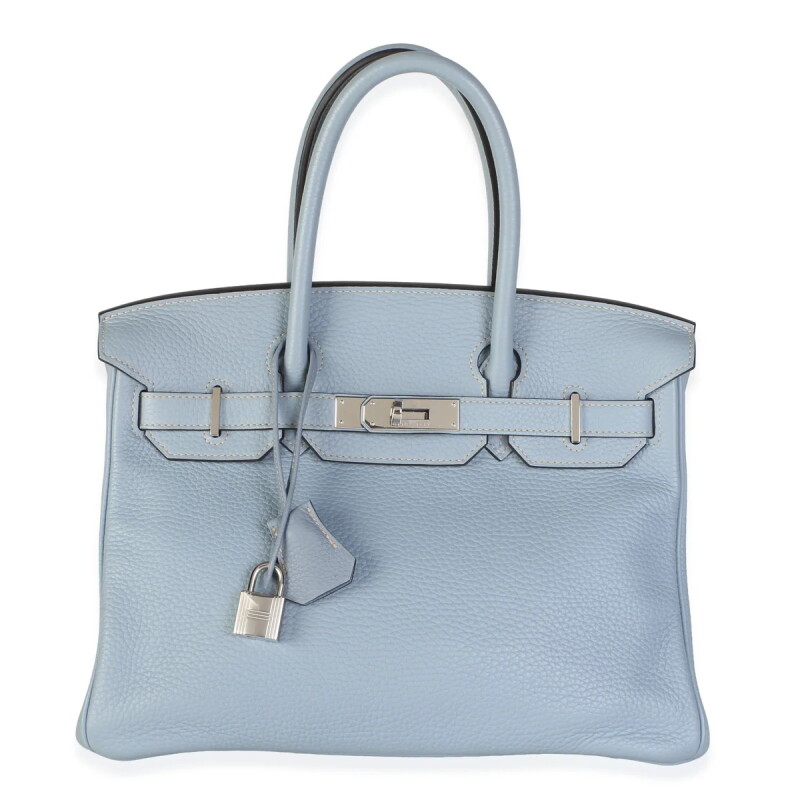 Bleu Lin Togo Birkin 30 Palladium Hardware, 2012