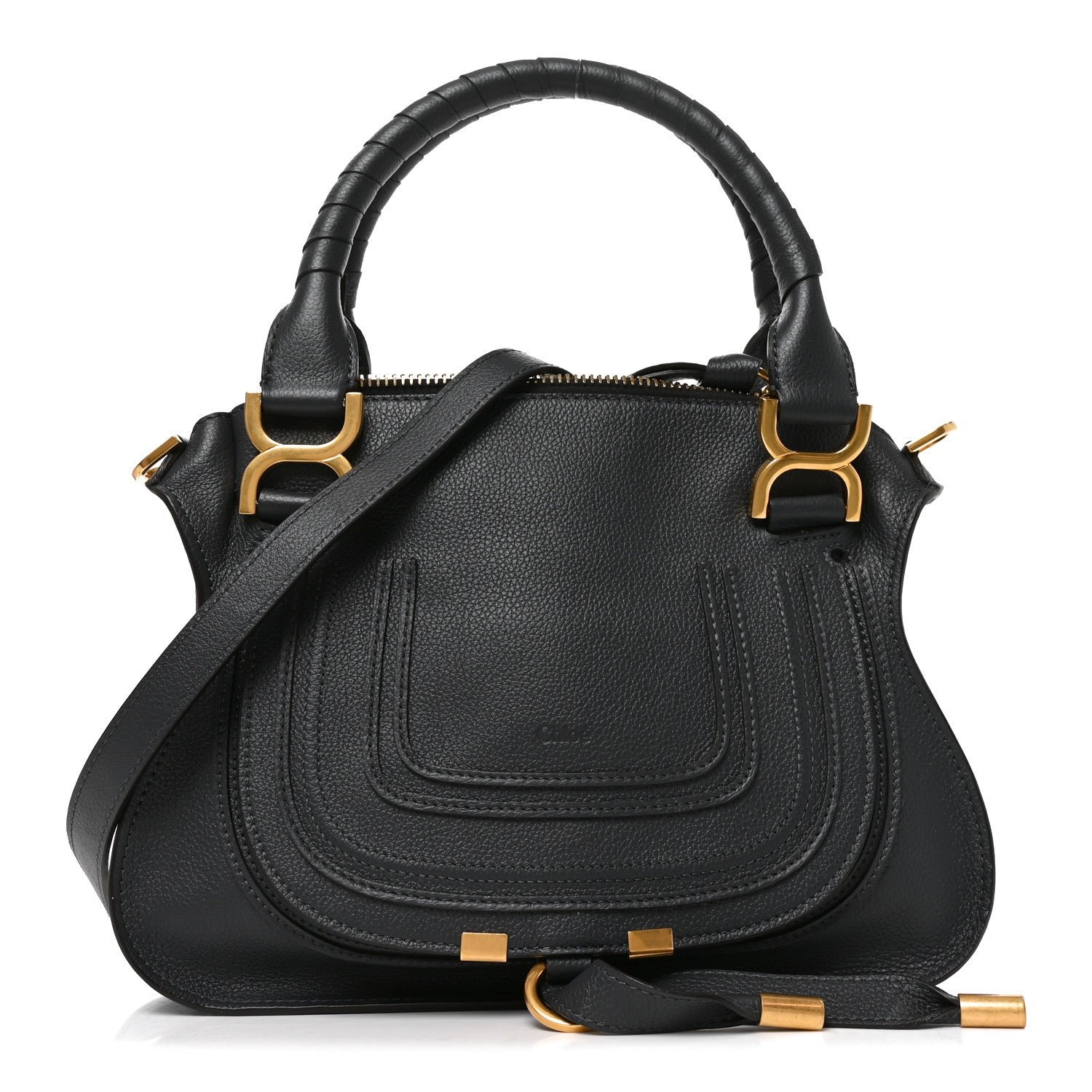 Chloe Calfskin Small Marcie Satchel Navy Ink