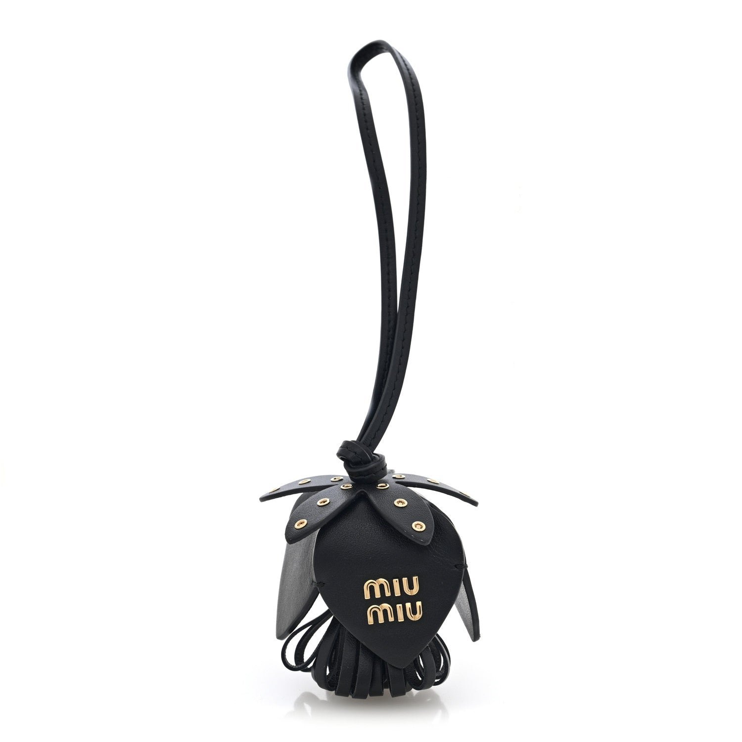 Miu Miu Calfskin Trick Bag Charm Black