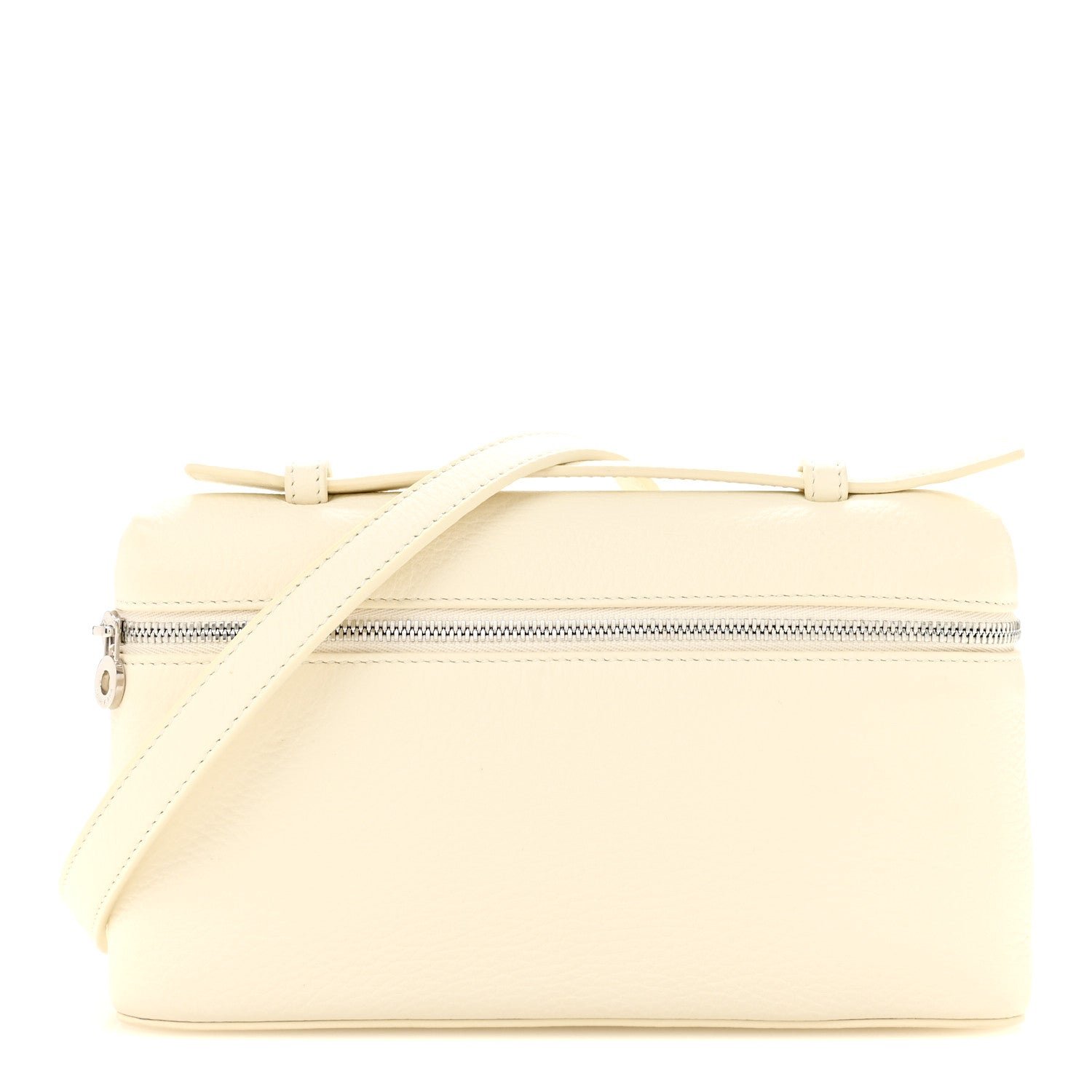 Loro Piana Grained Calfskin L19 Extra Pocket Pouch Whisper White