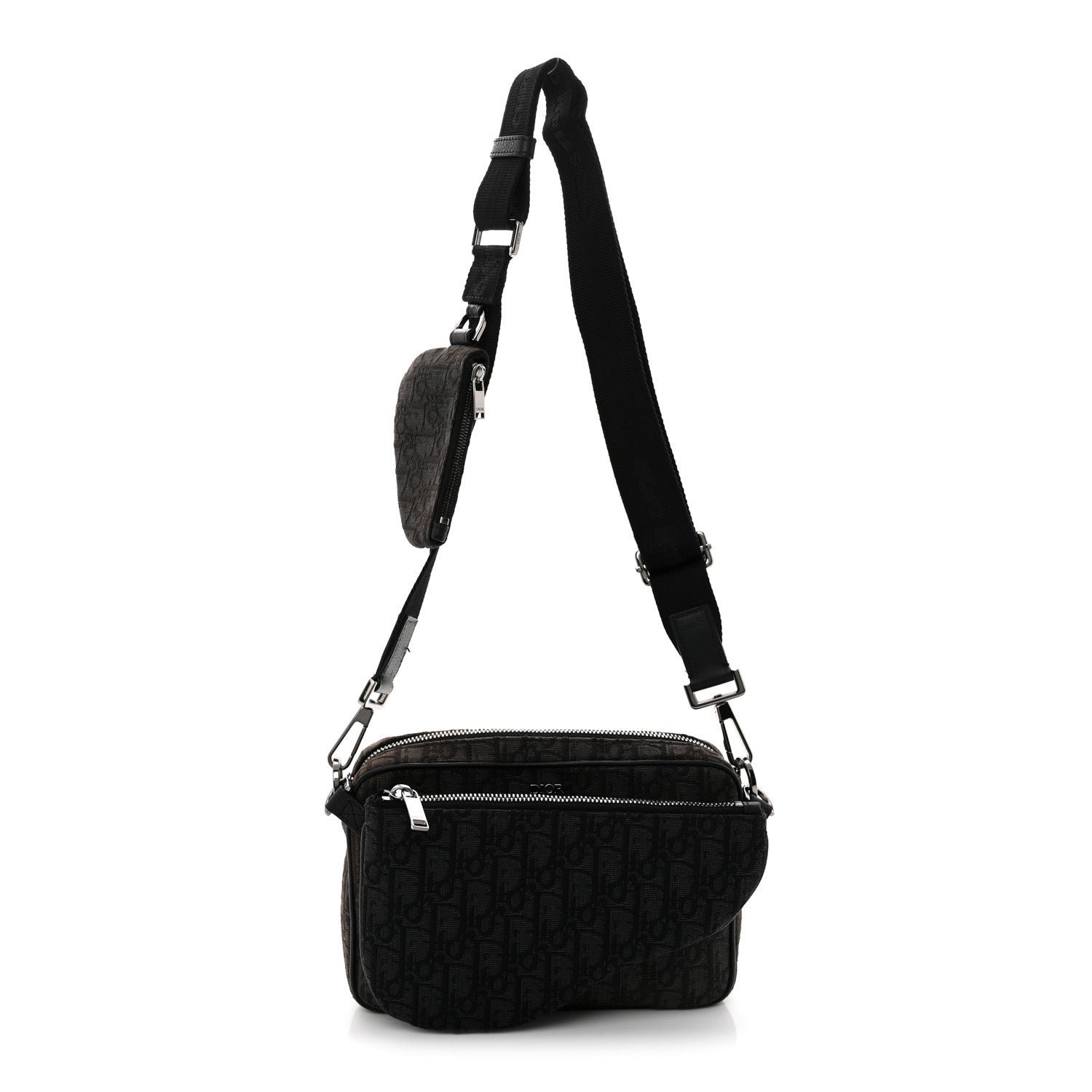 Christian Dior Oblique Saddle Triple Pouch Black