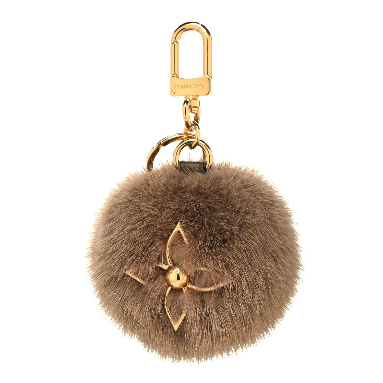 Louis Vuitton Mink Fur Lovely Vision Bag Charm Key Holder Brown