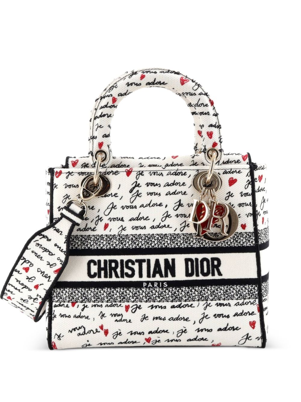 Lady D-Lite Bag Embroidered Canvas Medium satchel
