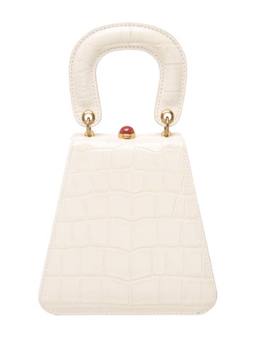 Staud Embossed Leather Top Handle Bag