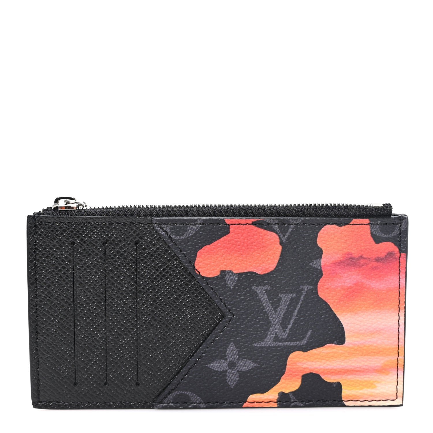 Louis Vuitton Monogram Eclipse Sunset Taiga Coin Card Holder