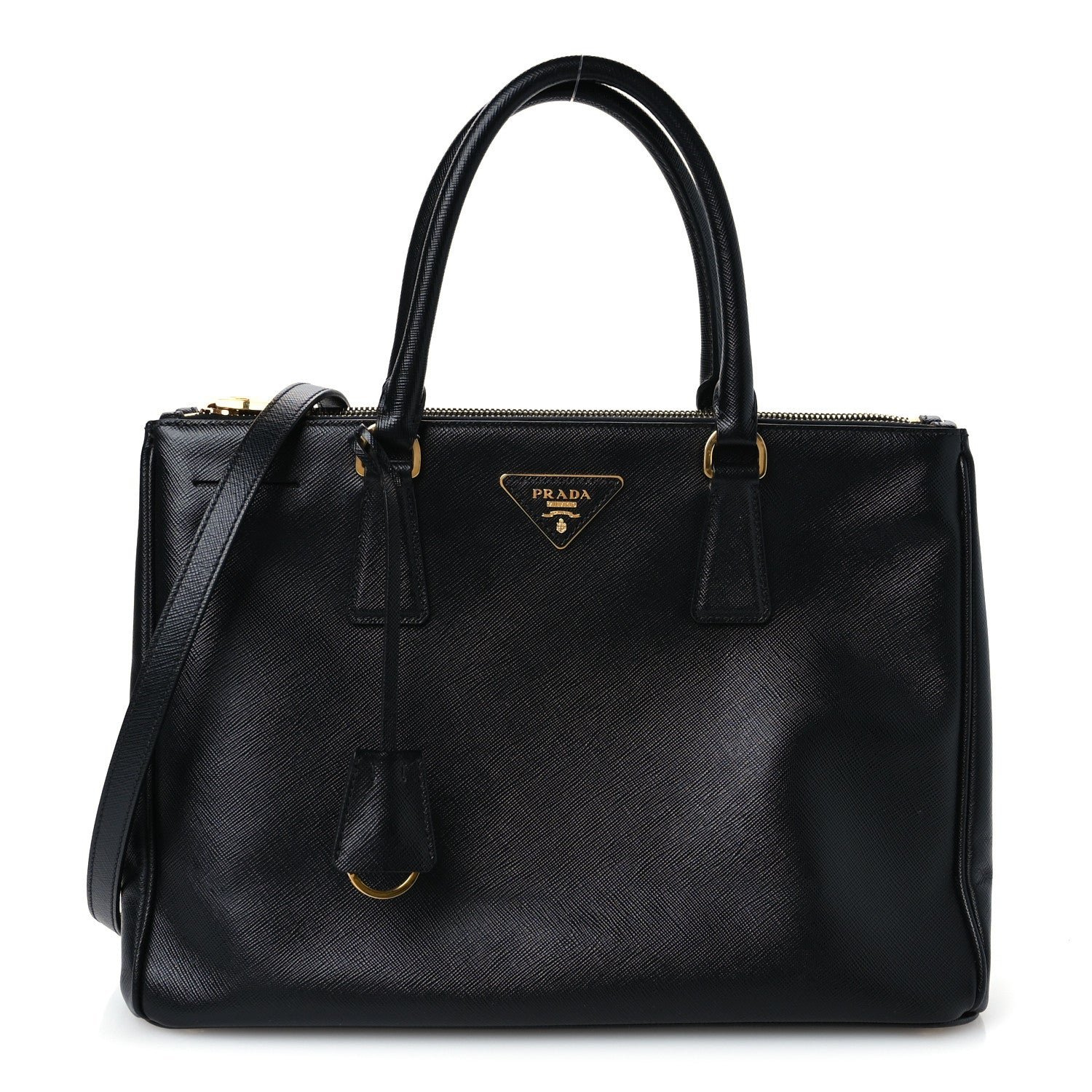 Prada Saffiano Lux Medium Galleria Double Zip Tote Black