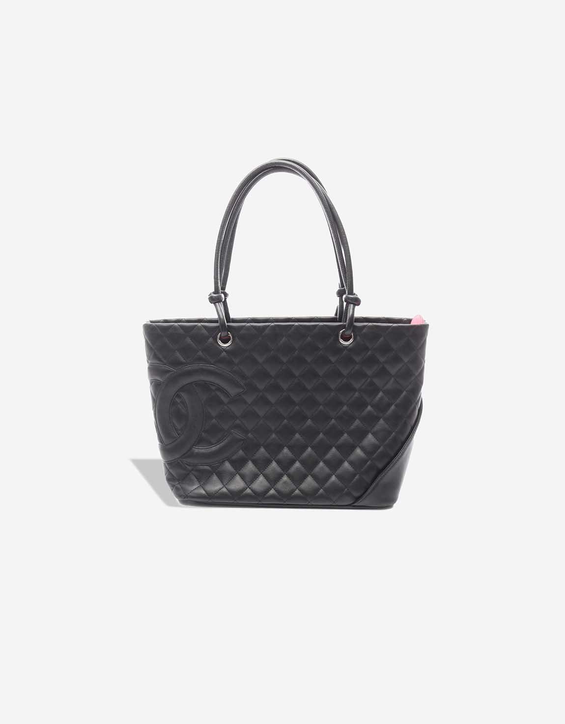 Chanel 
		Cambon Shopping Tote Large Lamb Black / Pink    