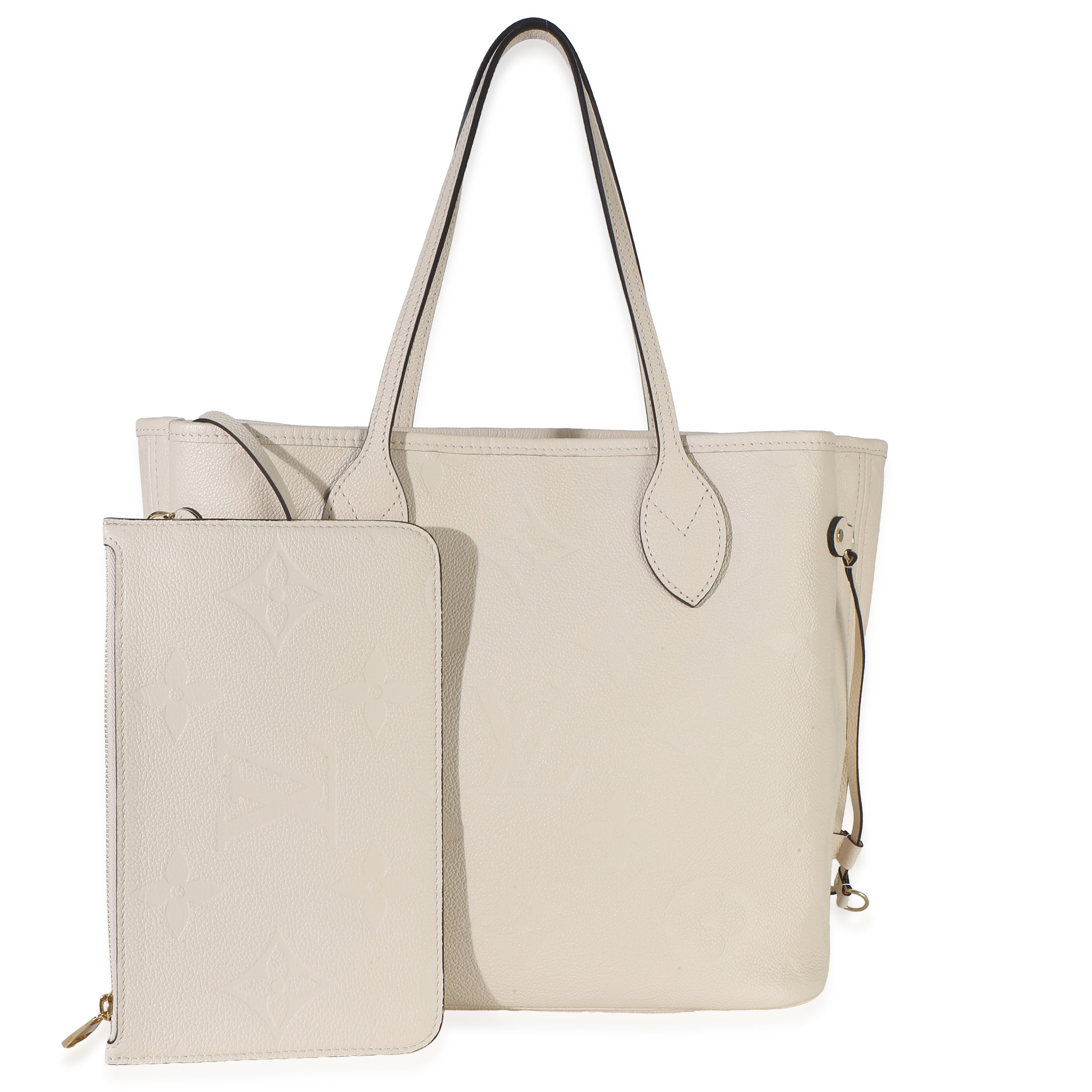 Louis Vuitton Cream Giant Monogram Empreinte Neverfull MM