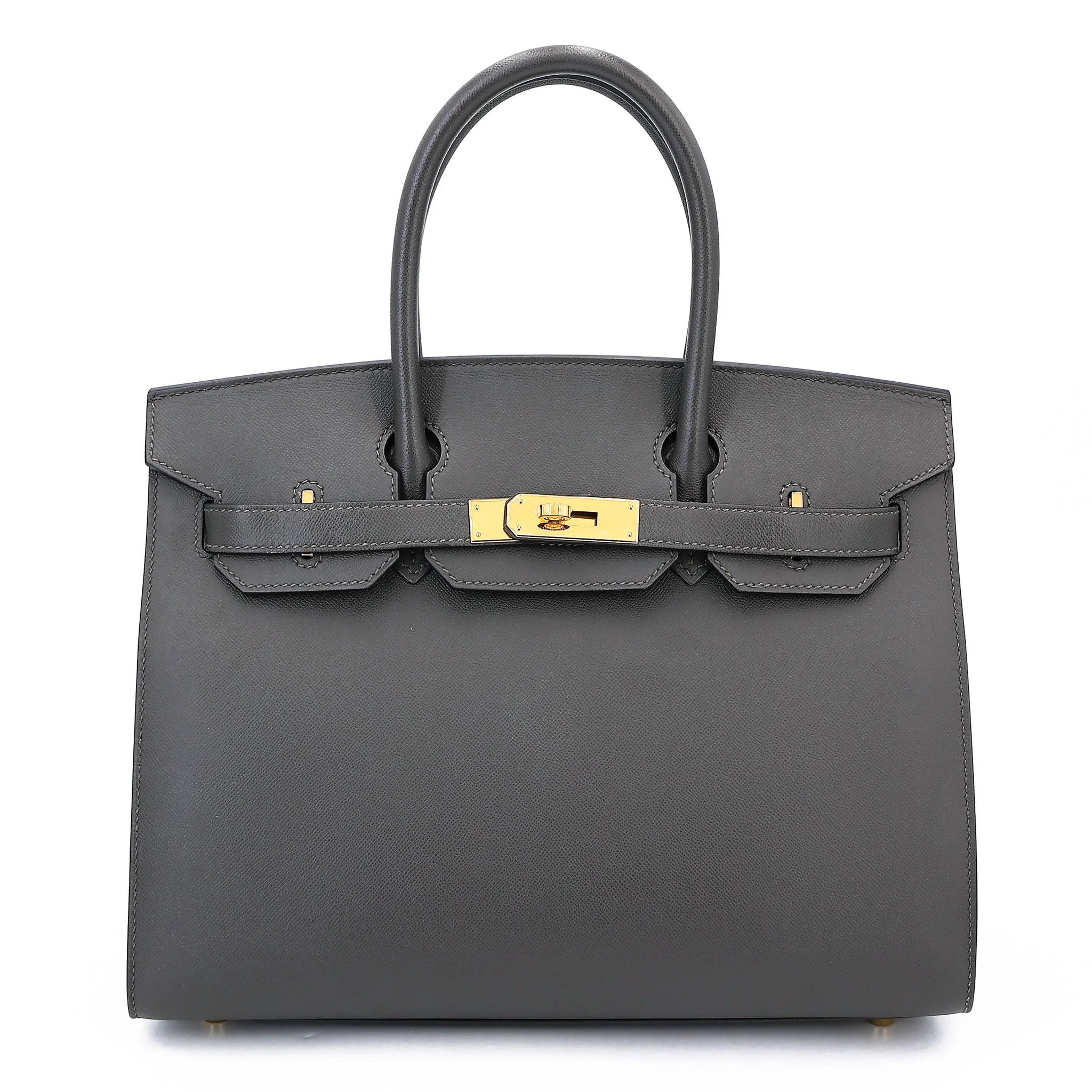 Excellent ( Rank SA ) HERMÈS Birkin 30 Sellier Graphite (88) Madame Gold hardware Z (2021)