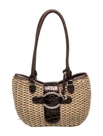 Raffia Top Handle Bag