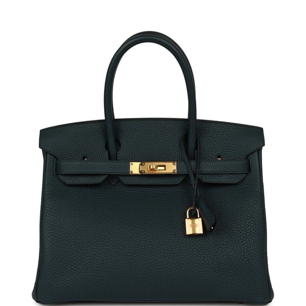 Hermes Hermes Birkin 30 Vert Cypress Clemence Gold Hardware
