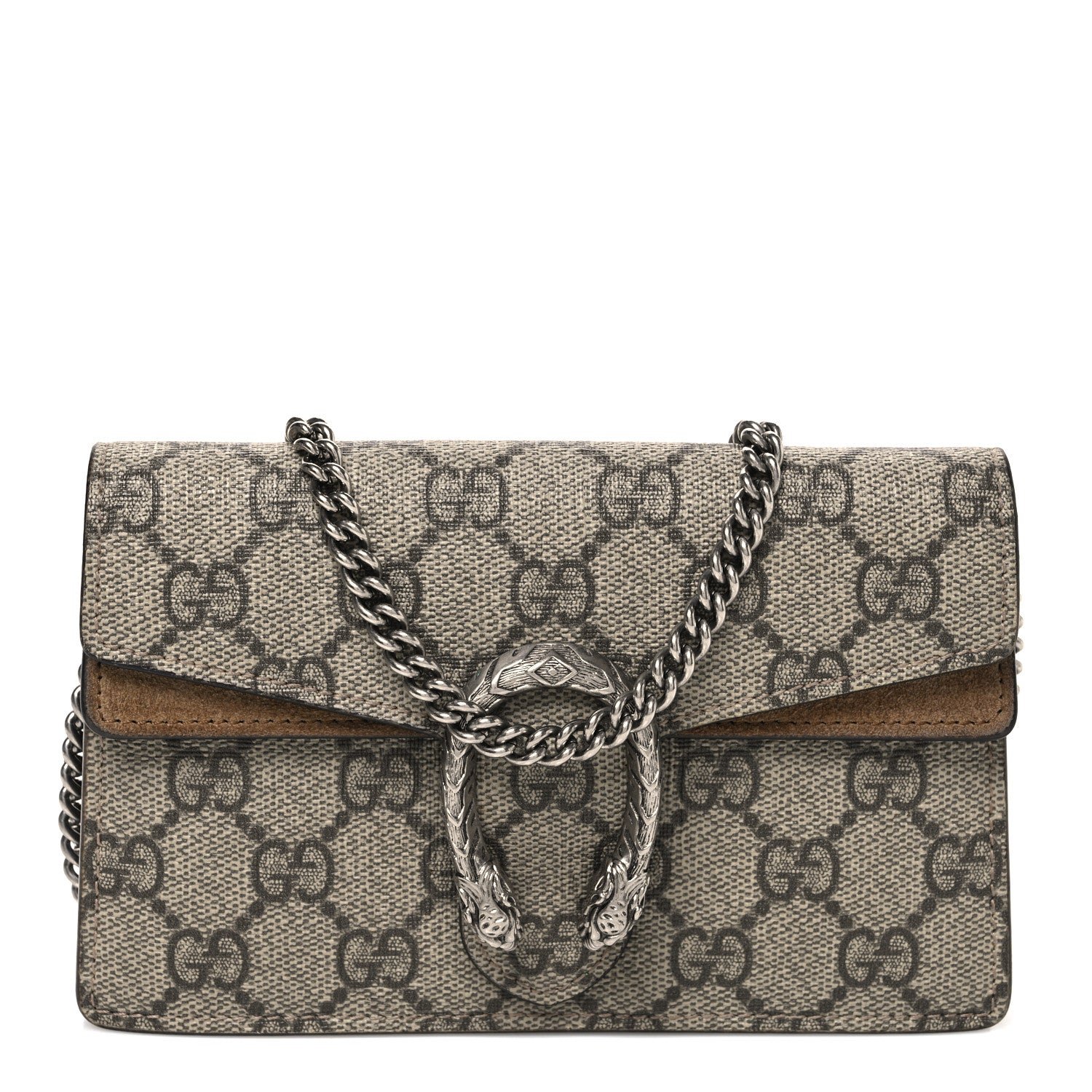 Gucci GG Supreme Monogram Super Mini Dionysus Shoulder Bag Taupe