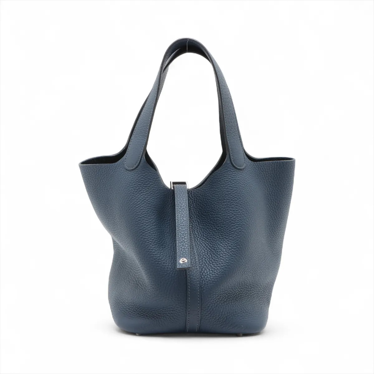 Hermès Picotin Lock 22 MM Taurillon Clemence BLUE DE PLUS Silver Metal Fittings