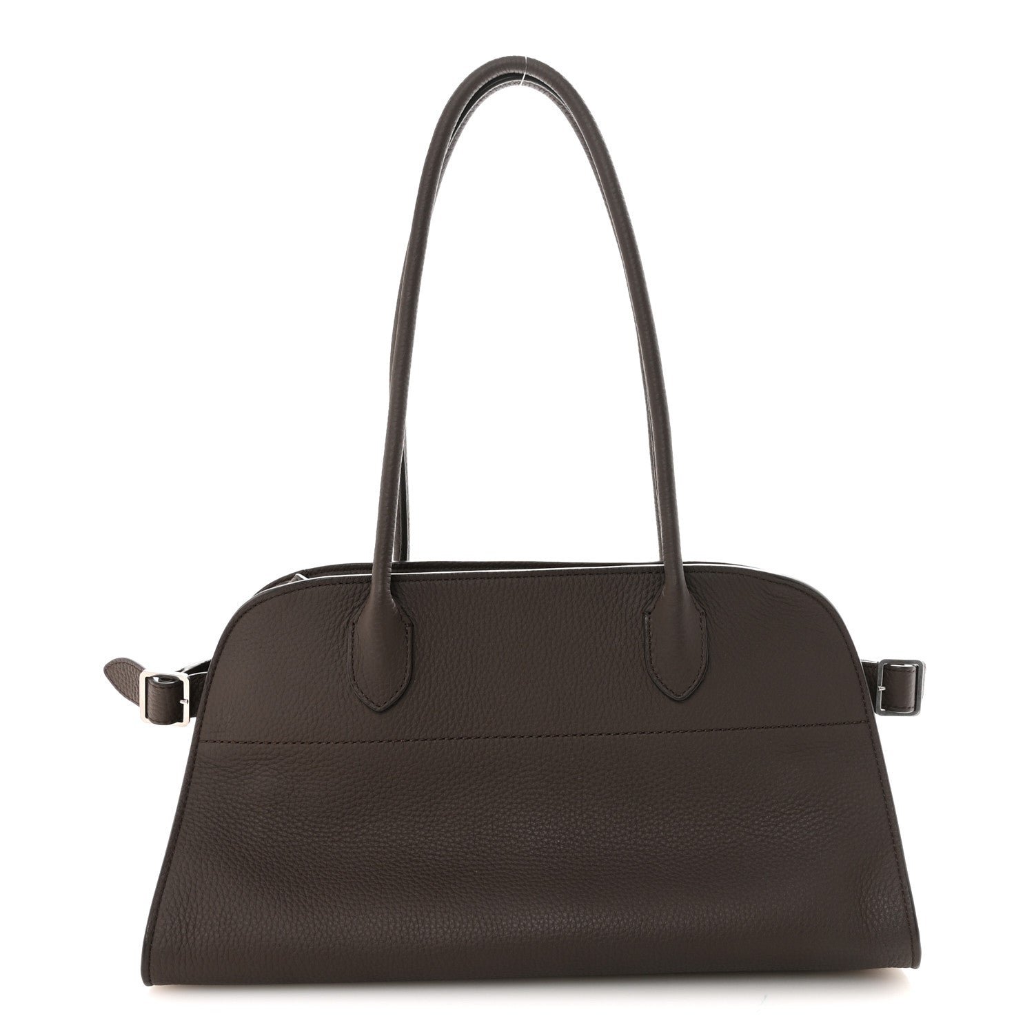 The Row Grained Calfskin Margaux Shoulder 12 Deep Brown
