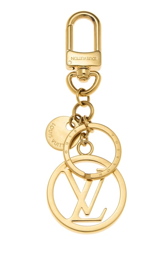 Gold Cutout Circle Logo Bag Charm