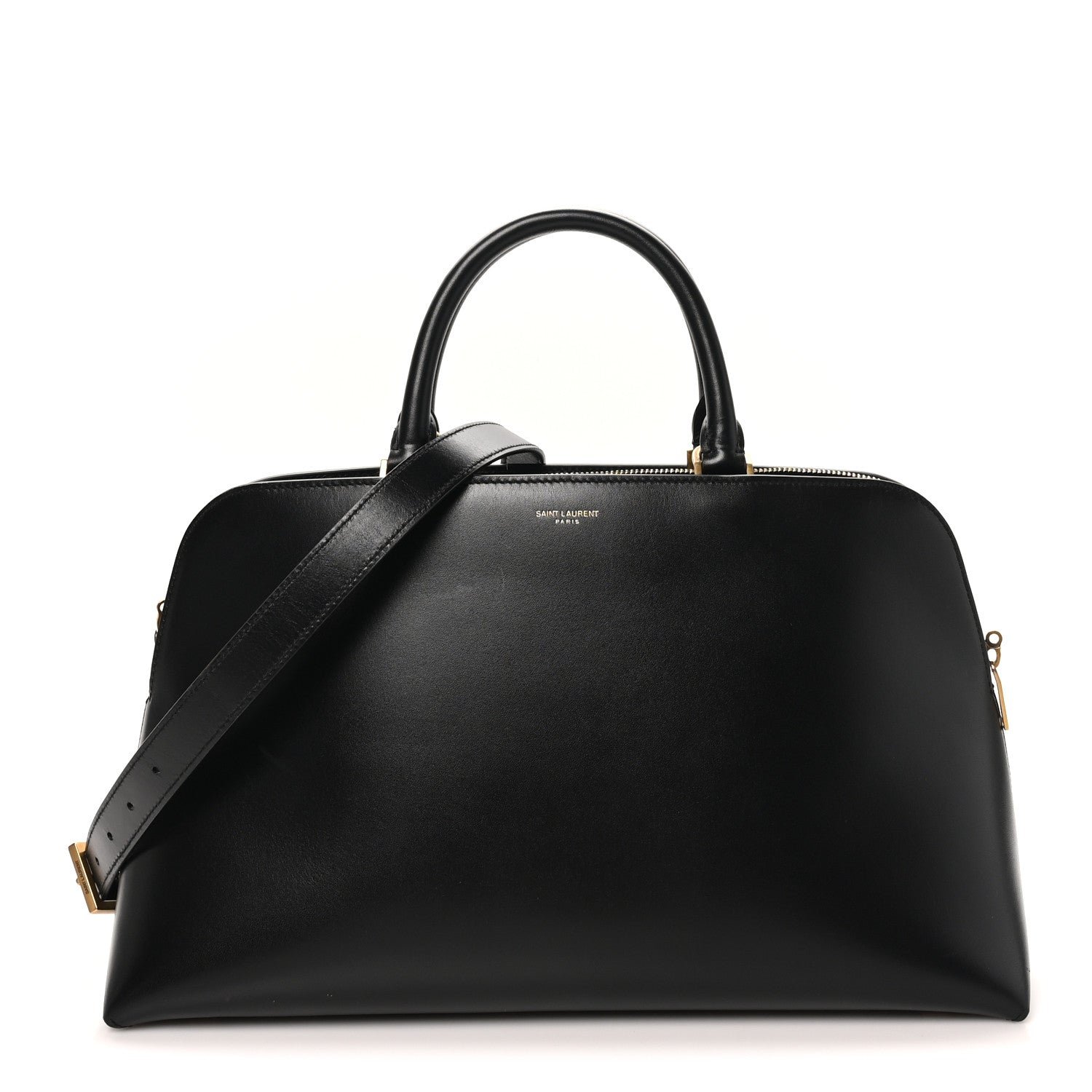 Saint Laurent Calfskin Sac De Jour Duffle Top Handle Black