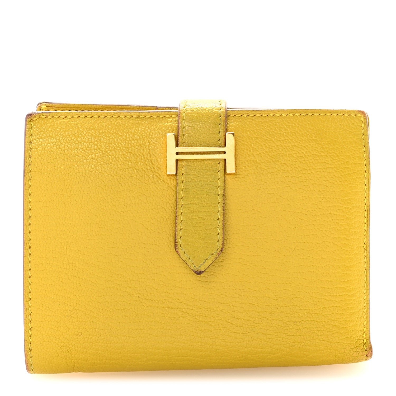 Hermes Hermes Chevre Mysore Bearn Compact Wallet Cumin