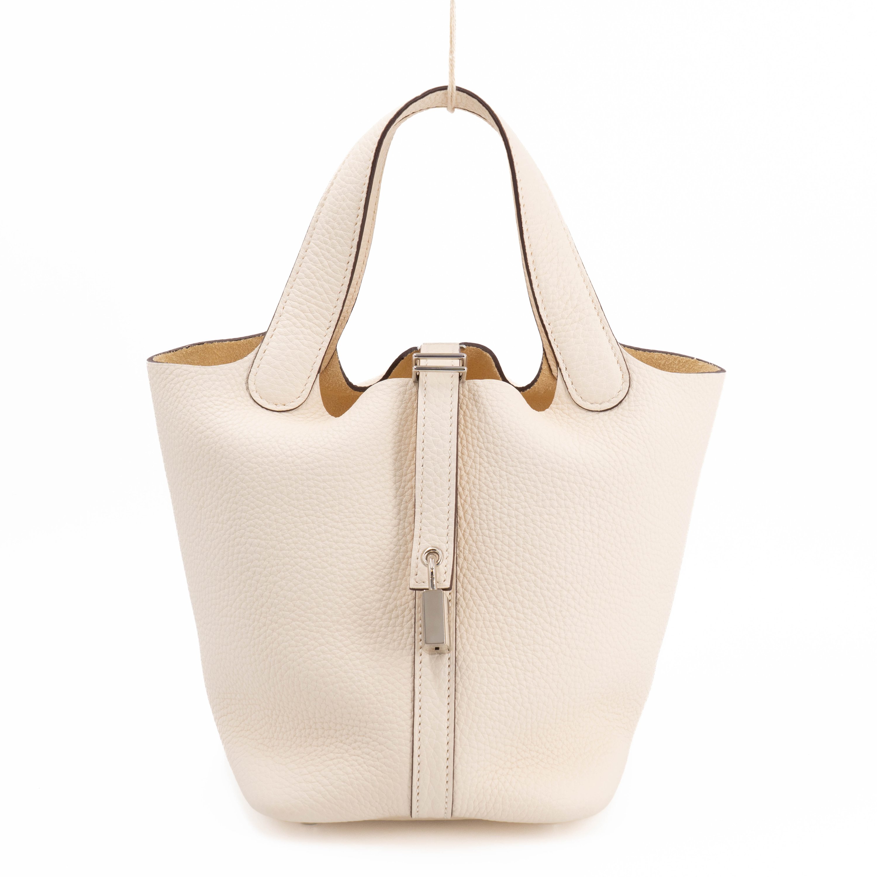 Excellent ( Rank SA ) HERMÈS Picotin Lock PM Nata (I2) Clemence Palladium hardware Z (2021)