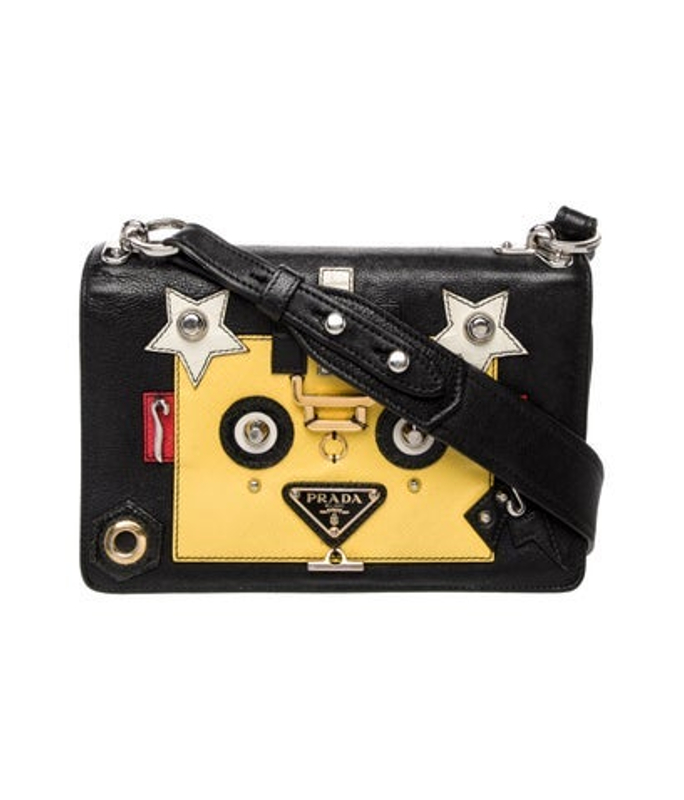 Prada Enameled Metal Triangle Robot