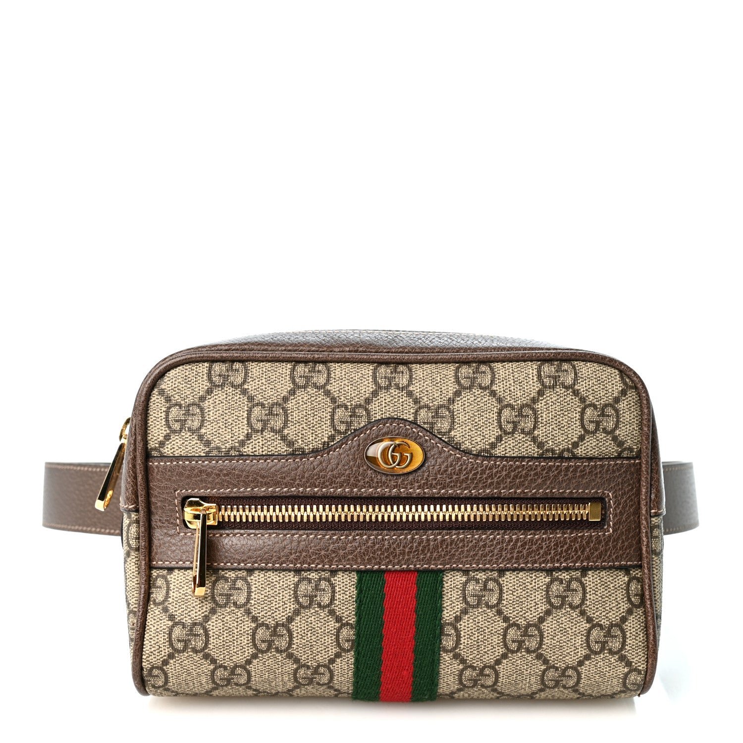 Gucci GG Supreme Monogram Web Small Ophidia Belt Bag 75 30 Dark Brown