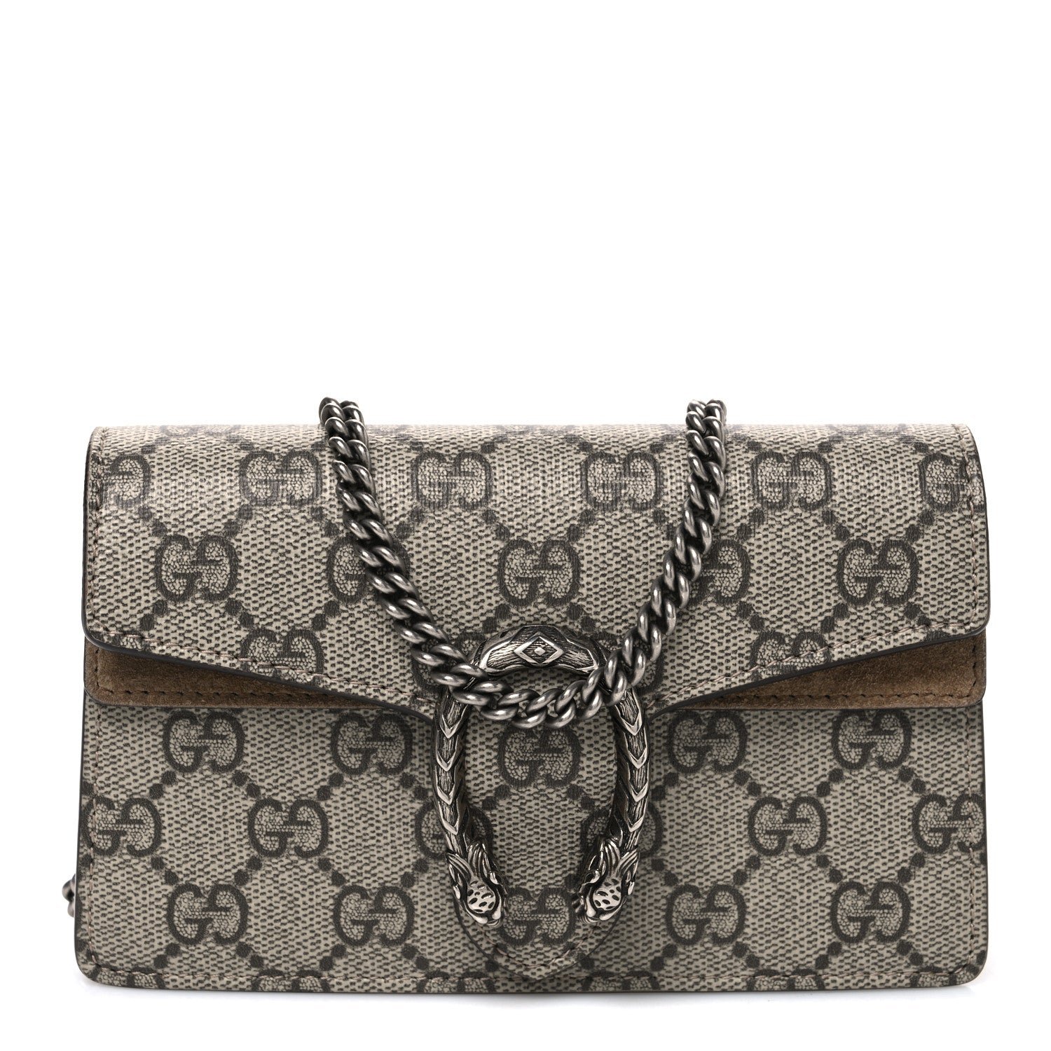 Gucci GG Supreme Monogram Super Mini Dionysus Shoulder Bag Taupe