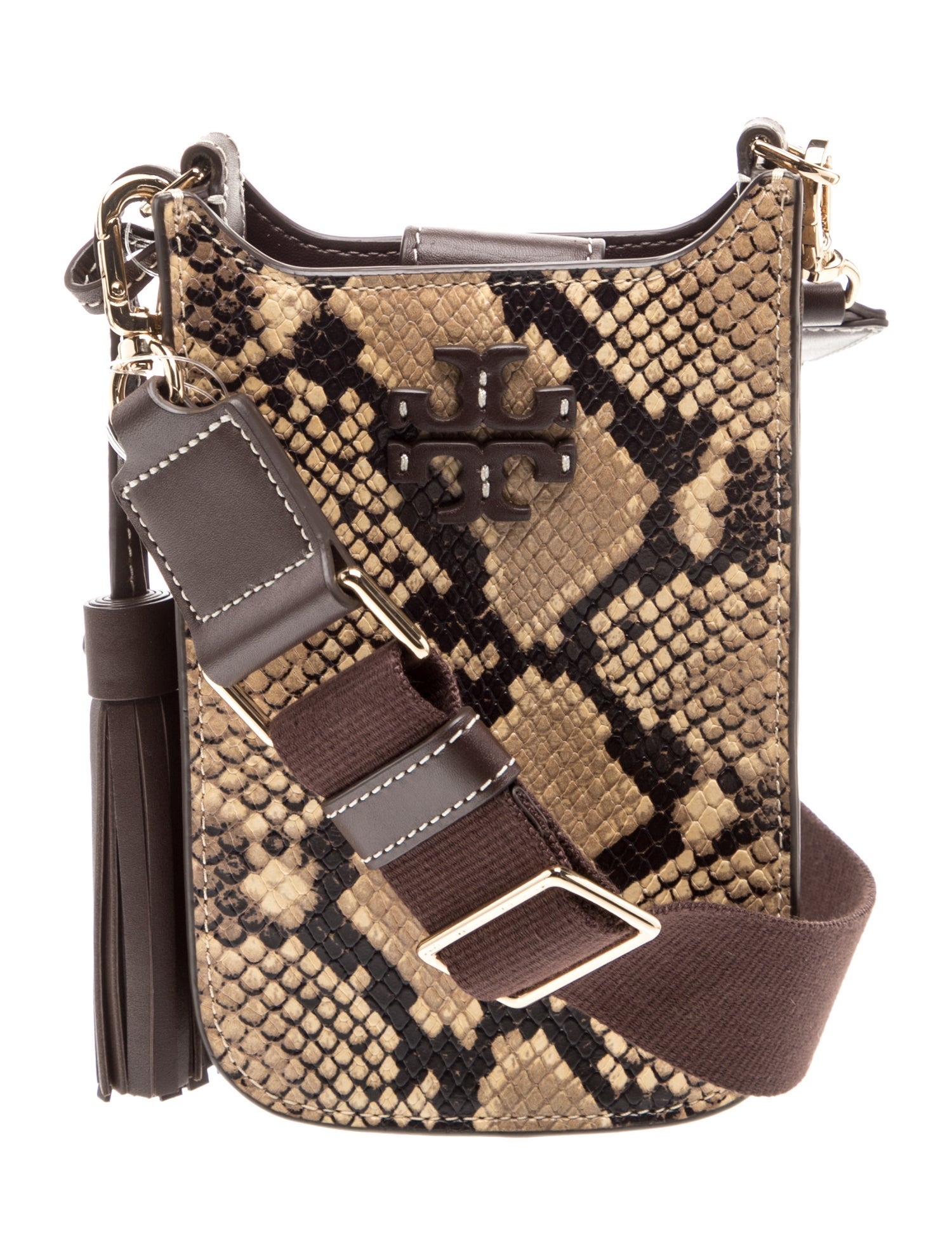 Embossed Leather Crossbody Bag