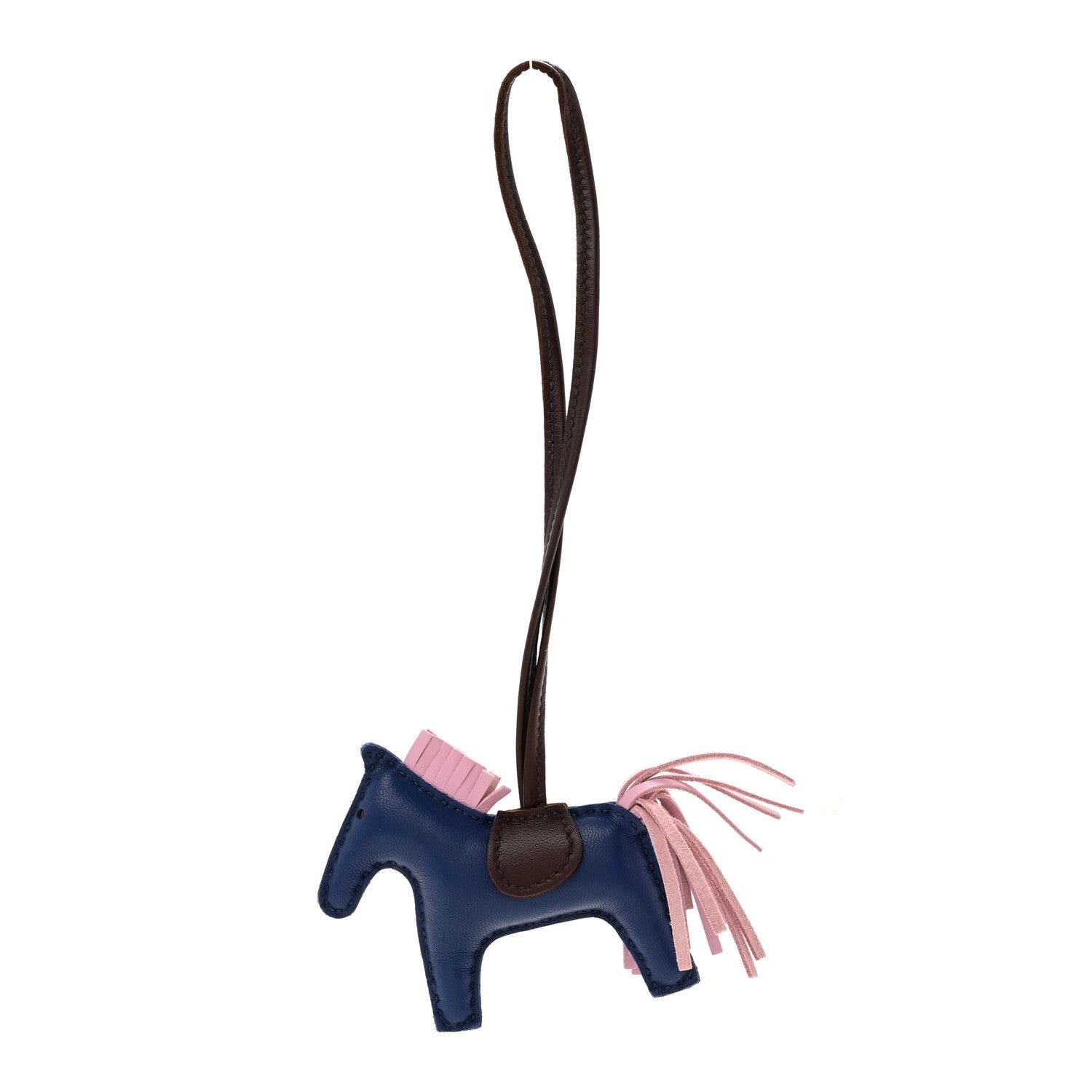 Hermes Milo Lambskin Grigri Rodeo Horse Bag Charm PM Rouge Sellier Mauve Sylvestre Bleu Saphir