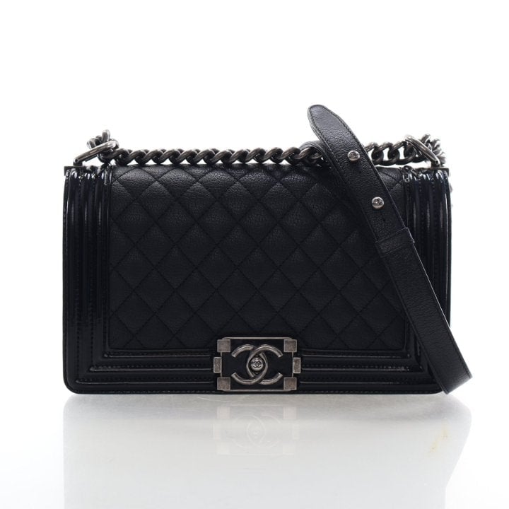 Chanel Medium Patent Calfskin Boy Flap Bag