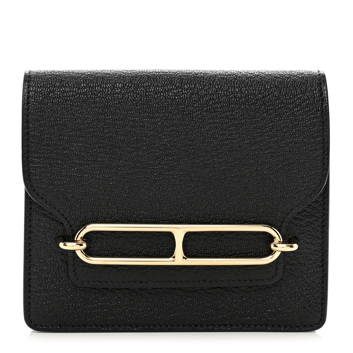 Hermes Chevre Mysore Roulis Slim Wallet Black