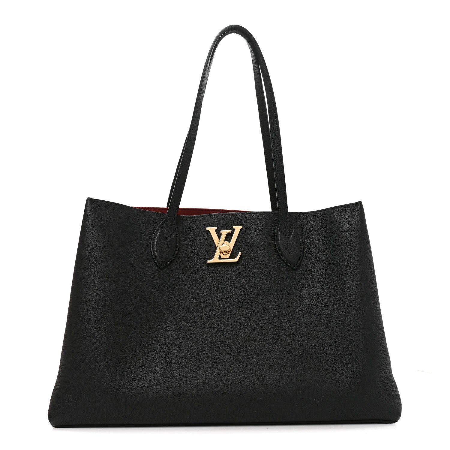 Louis Vuitton Grained Calfskin Lockme Shopper Black