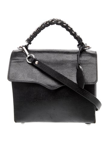 Embossed Leather Top Handle Bag