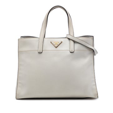 Saffiano Leather Soft Triple Pocket Tote