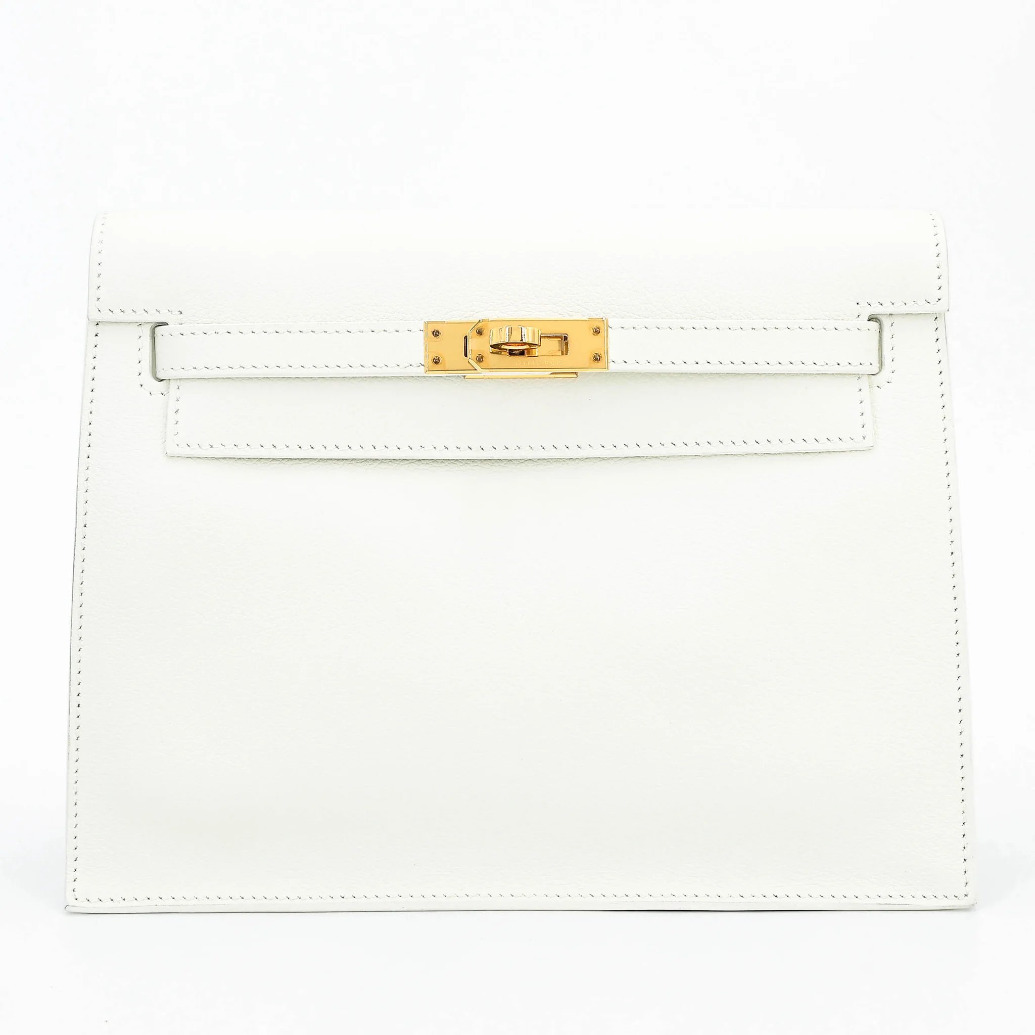 Excellent ( Rank SA ) HERMÈS Kelly Danse New White (0U) Evercolor Gold hardware B (2023)