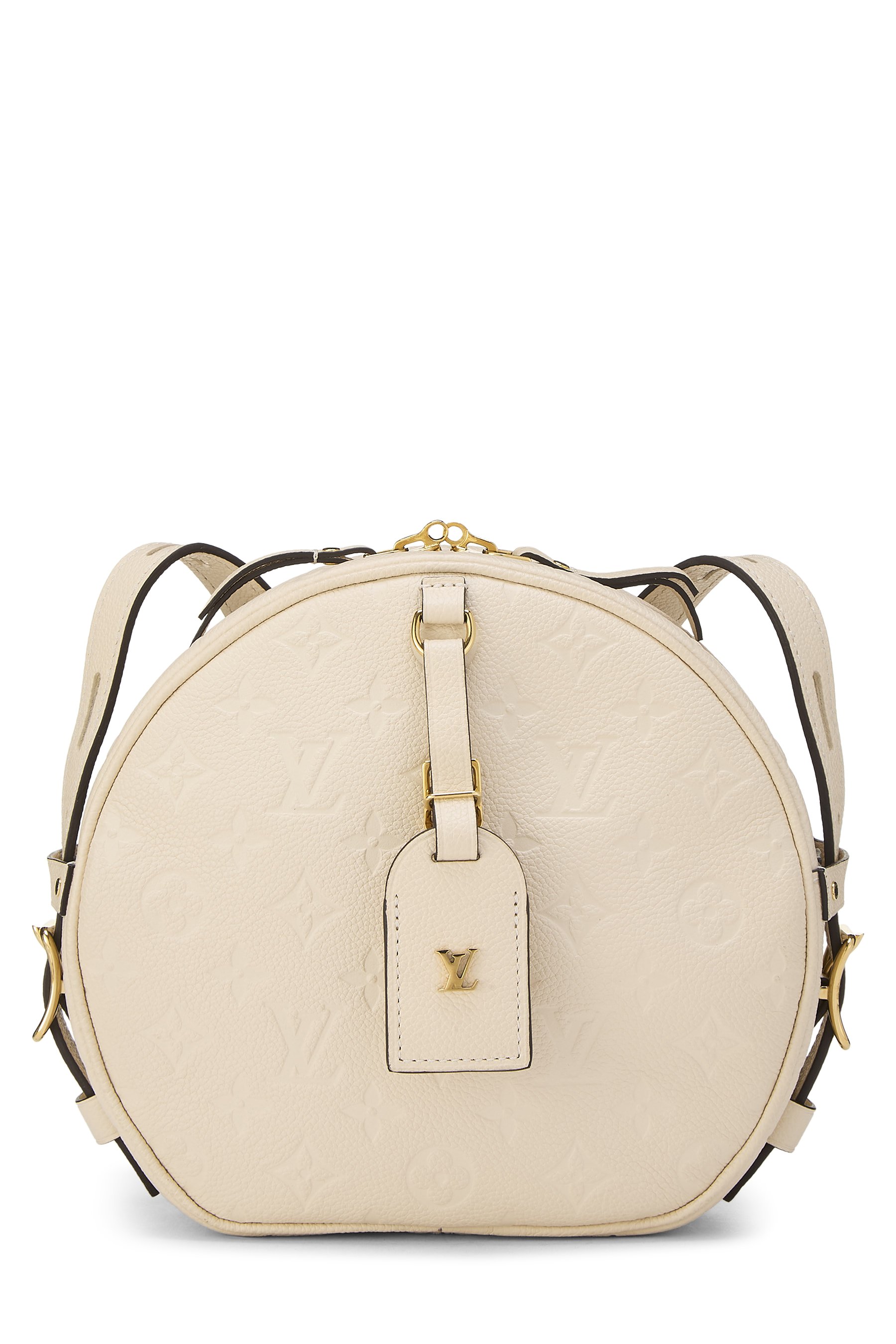 Louis Vuitton Cream Monogram Empreinte Boite Chapeau Souple MM