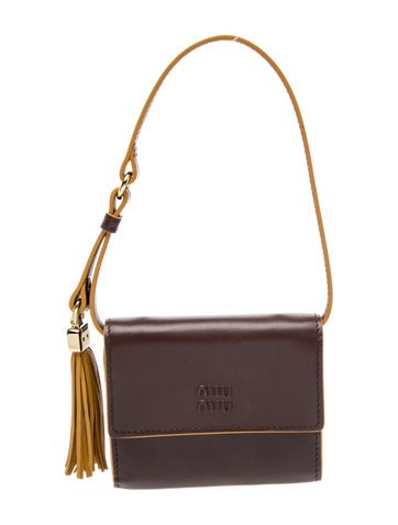Miu Miu Leather leather wallet with shoulder strap