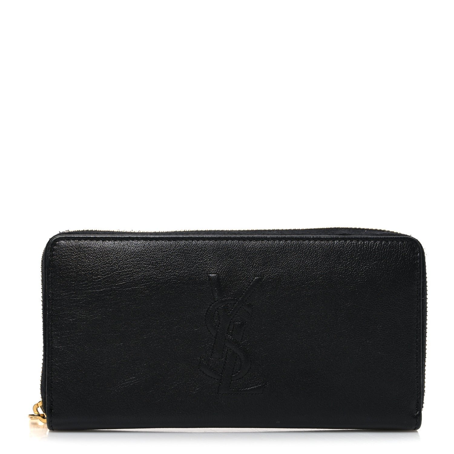Saint Laurent Chevre Belle De Jour Zip Around Wallet Black