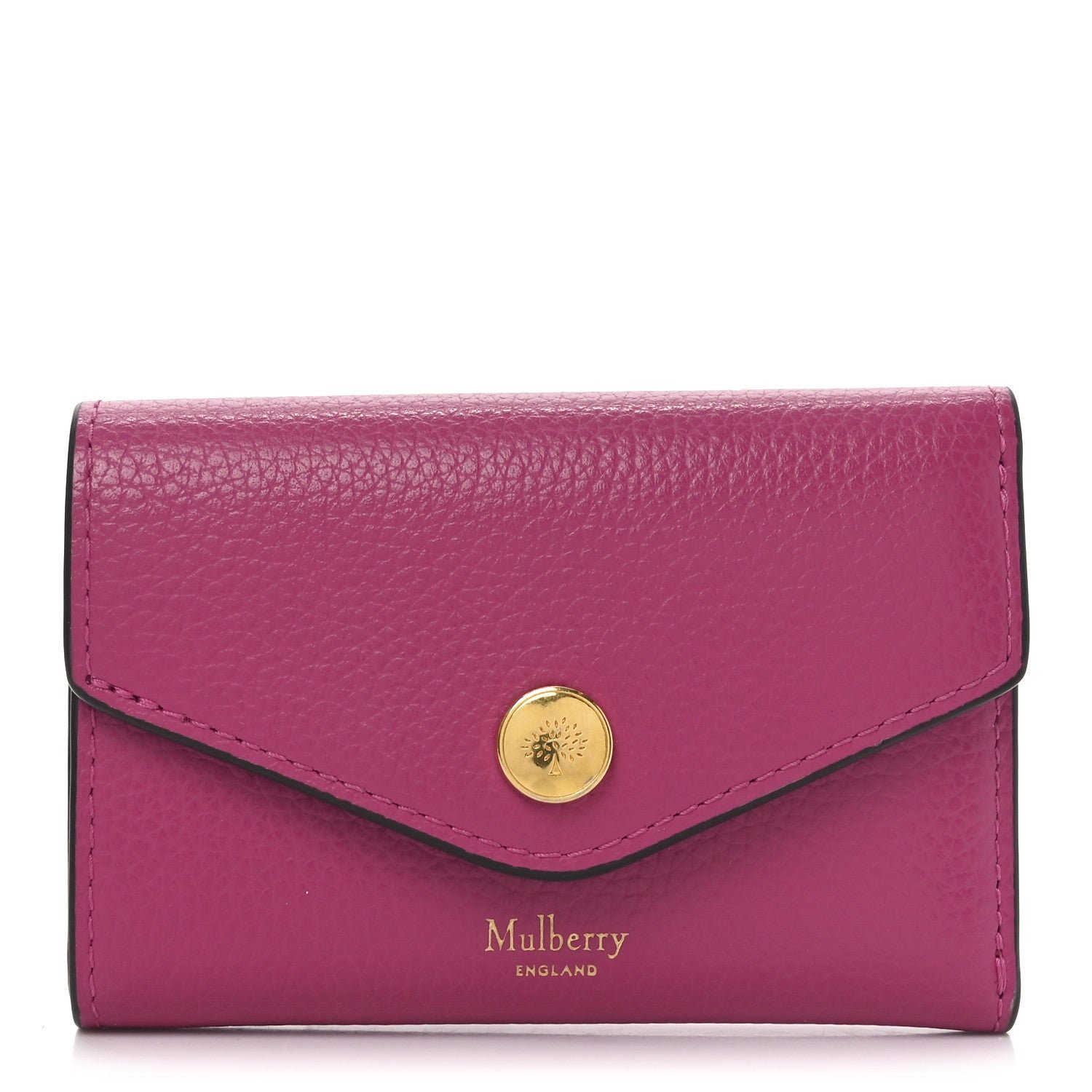 Mulberry Heavy Grain Folded Multi Card Case Wallet Pink