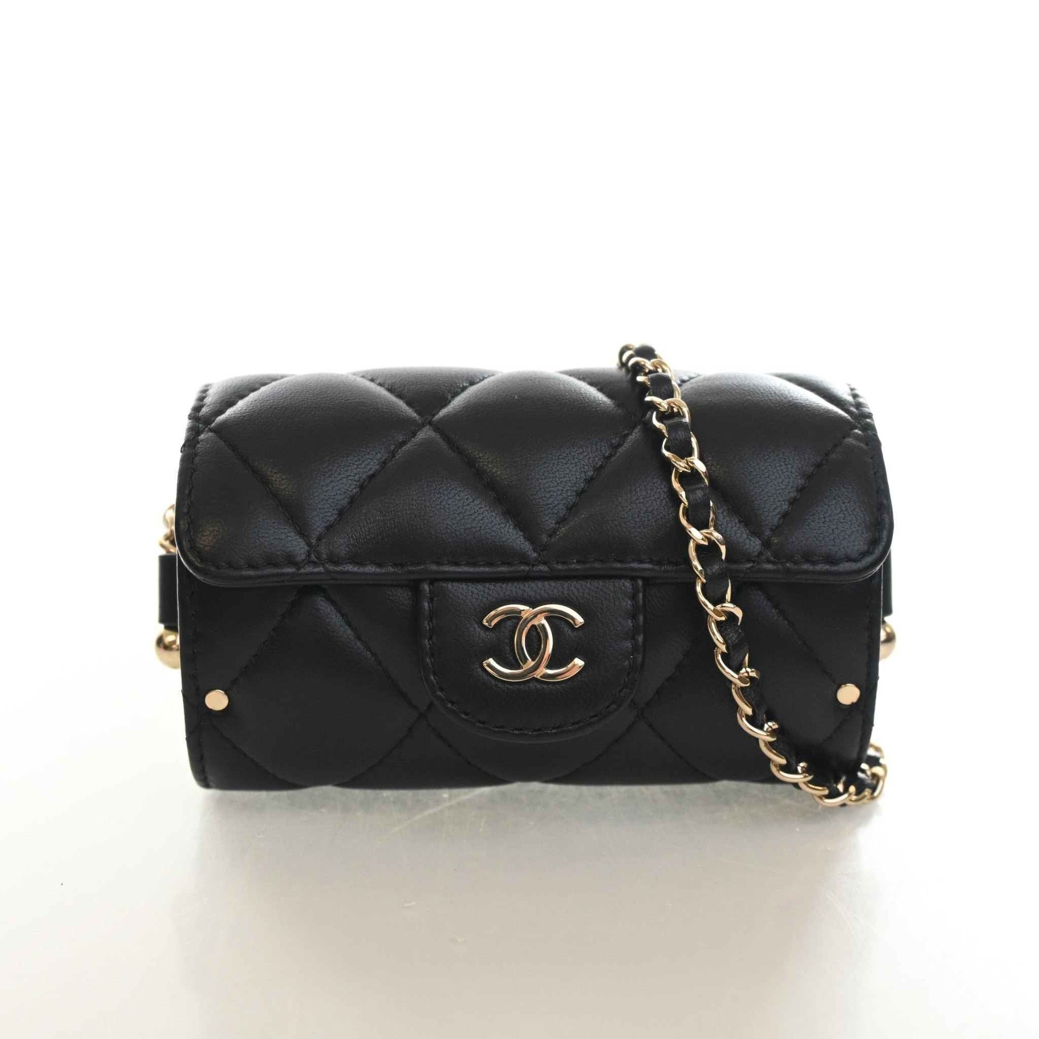 Chanel Lambskin Box Of Secrets Card Holder On Chain