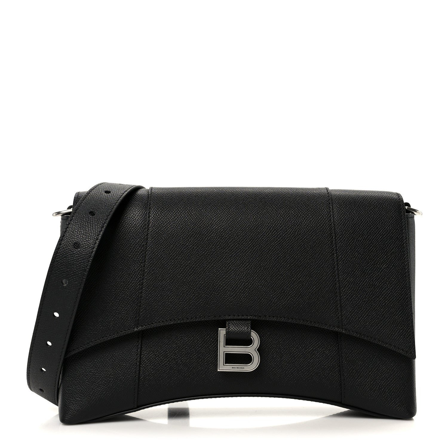 Balenciaga Balenciaga Semi Matte Soft Textured Calfskin Downtown Shoulder Bag Black