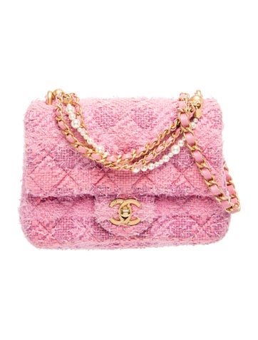 2024 Mini Tweed Pearl Twist Flap Bag