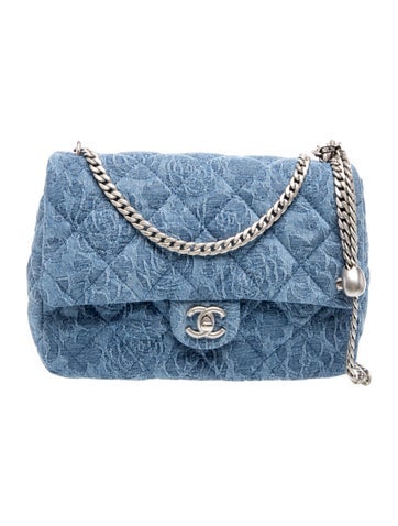 Quilted Denim Medium Sweetheart Crush Flap Bag w/Tags