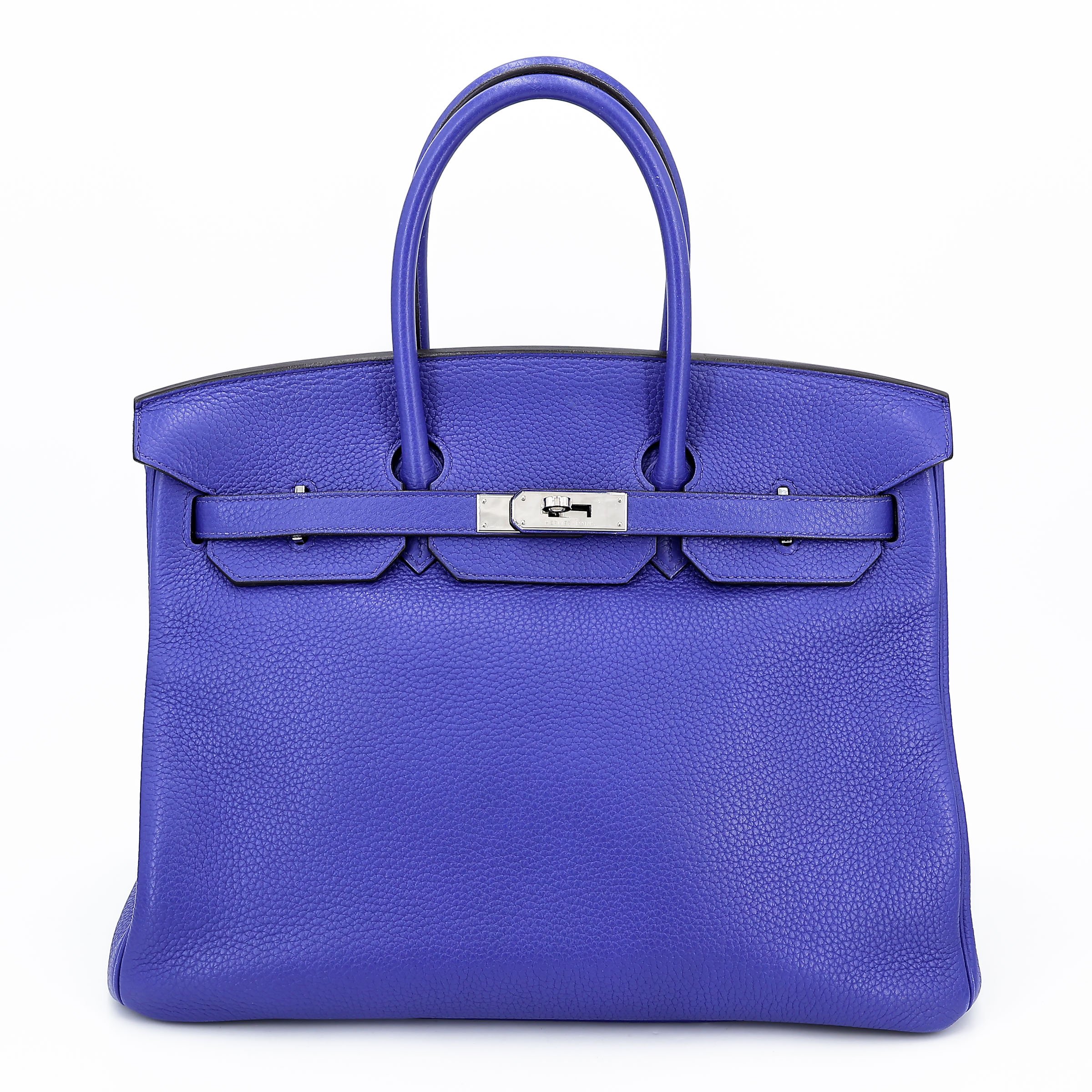 Hermes Good ( Rank AB) HERMÈS Birkin 35 Bleu Electrique (7T) Togo Palladium hardware T (2015)