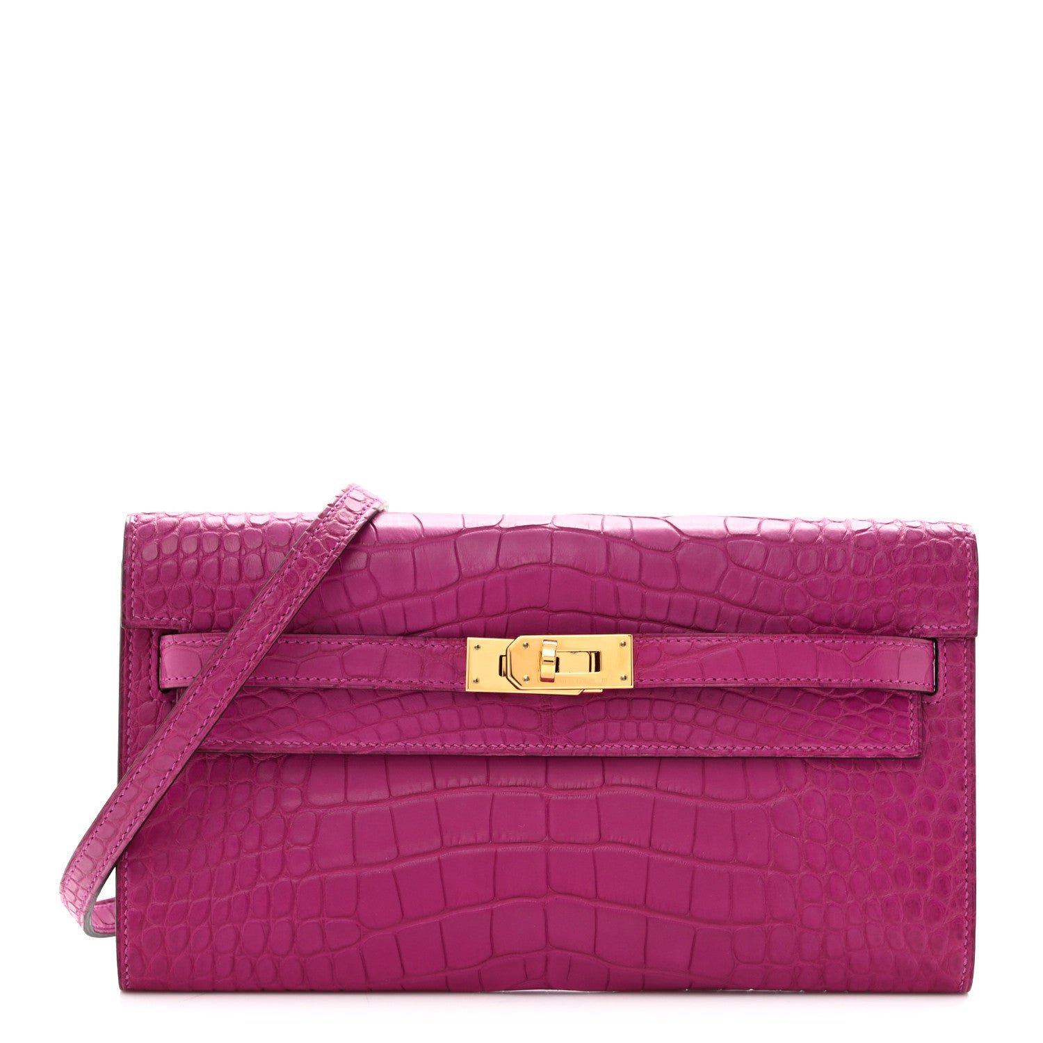 Hermes Hermes Matte Alligator Kelly Wallet To Go Rose Scheherazade