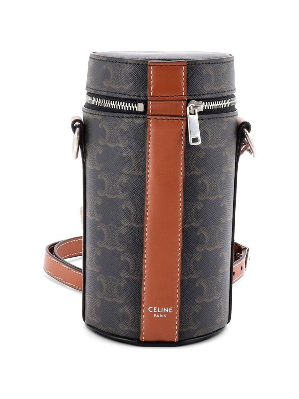 Vertical Cylinder Bag Triomphe Coated Canvas crossbody bag