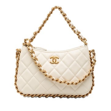 Lambskin CC Quilted Lambskin Trendy Chain Around Hobo