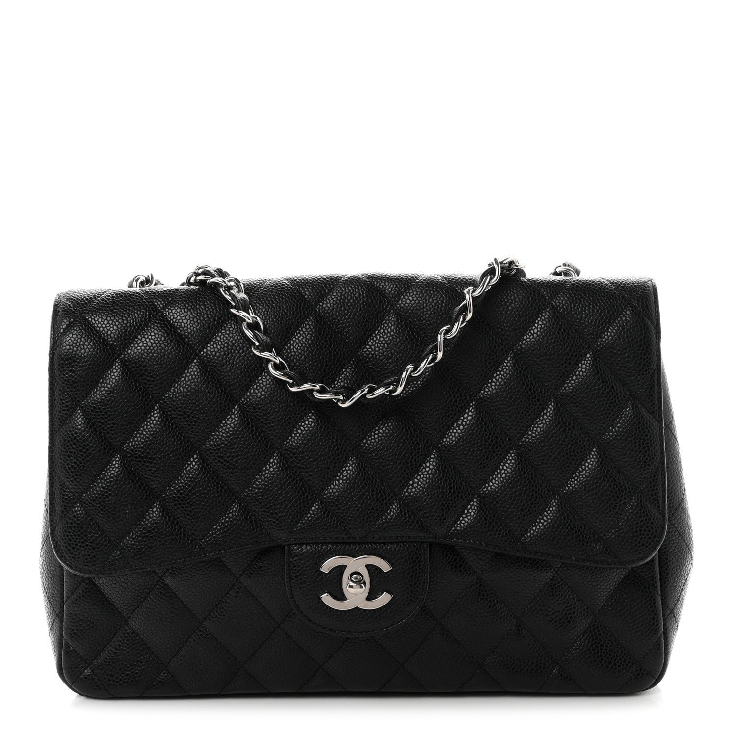 Chanel Caviar Quilted Jumbo Single Flap Black