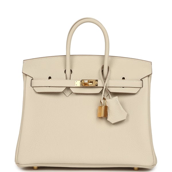 Hermes Hermes Birkin 25 Craie Togo Gold Hardware