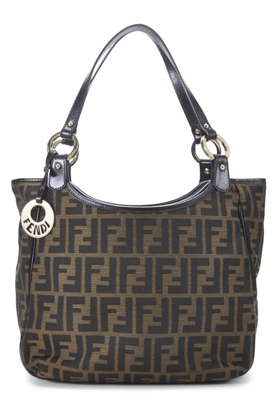 Brown Zucca Canvas Shoulder Bag Medium
