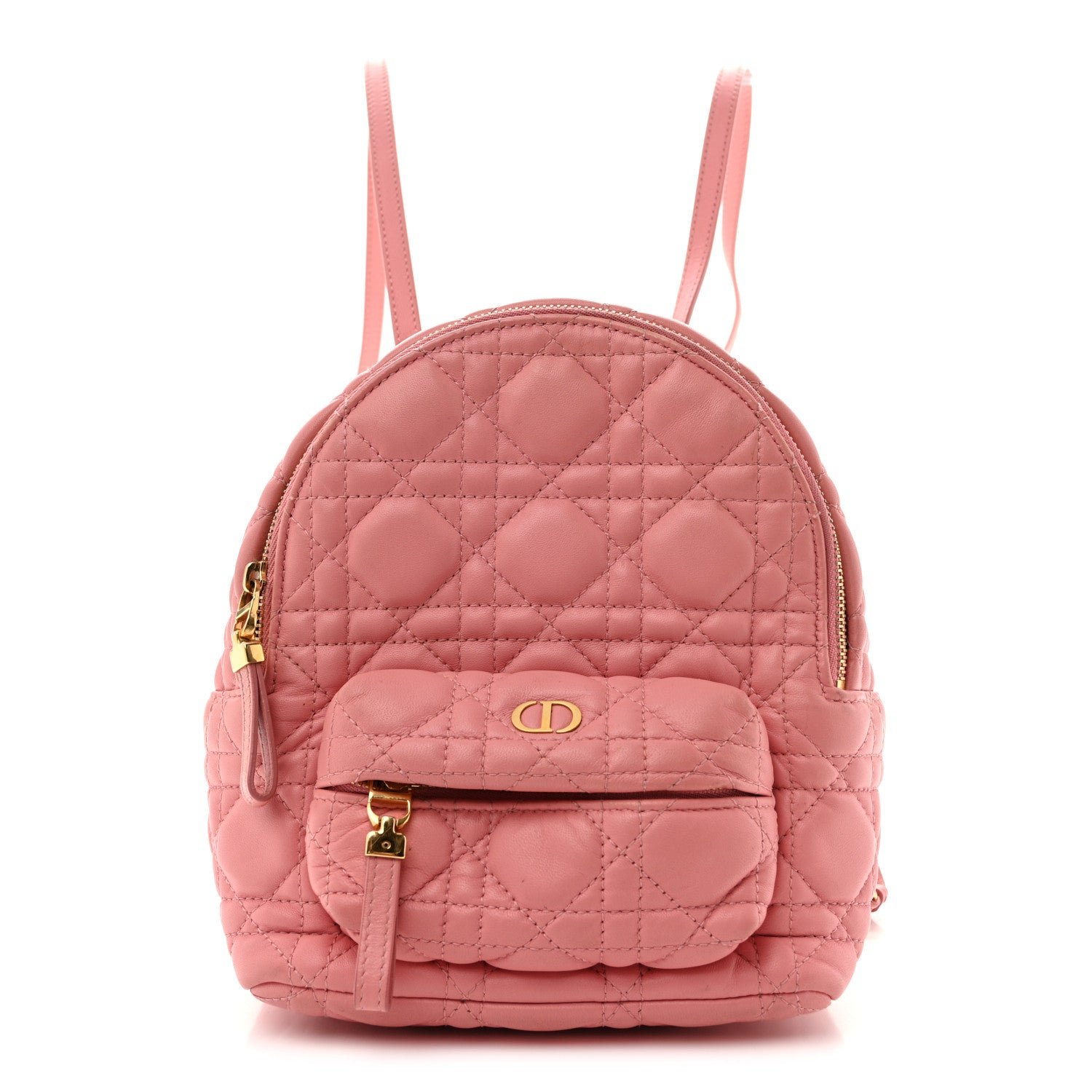 Christian Dior Lambskin Cannage Mini Backpack Peach Blossom